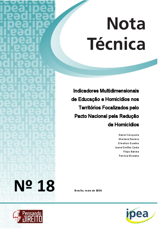 Nota Técnica emitida pelo Instituto de Pesquisa Econômica Aplicada em 2016.